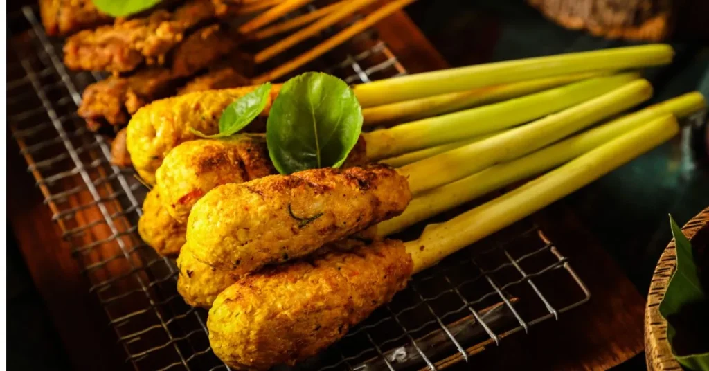 Sate Lilit (Minced Seafood Skewers)